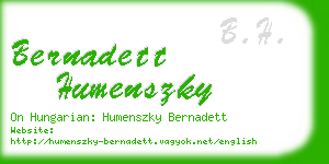 bernadett humenszky business card